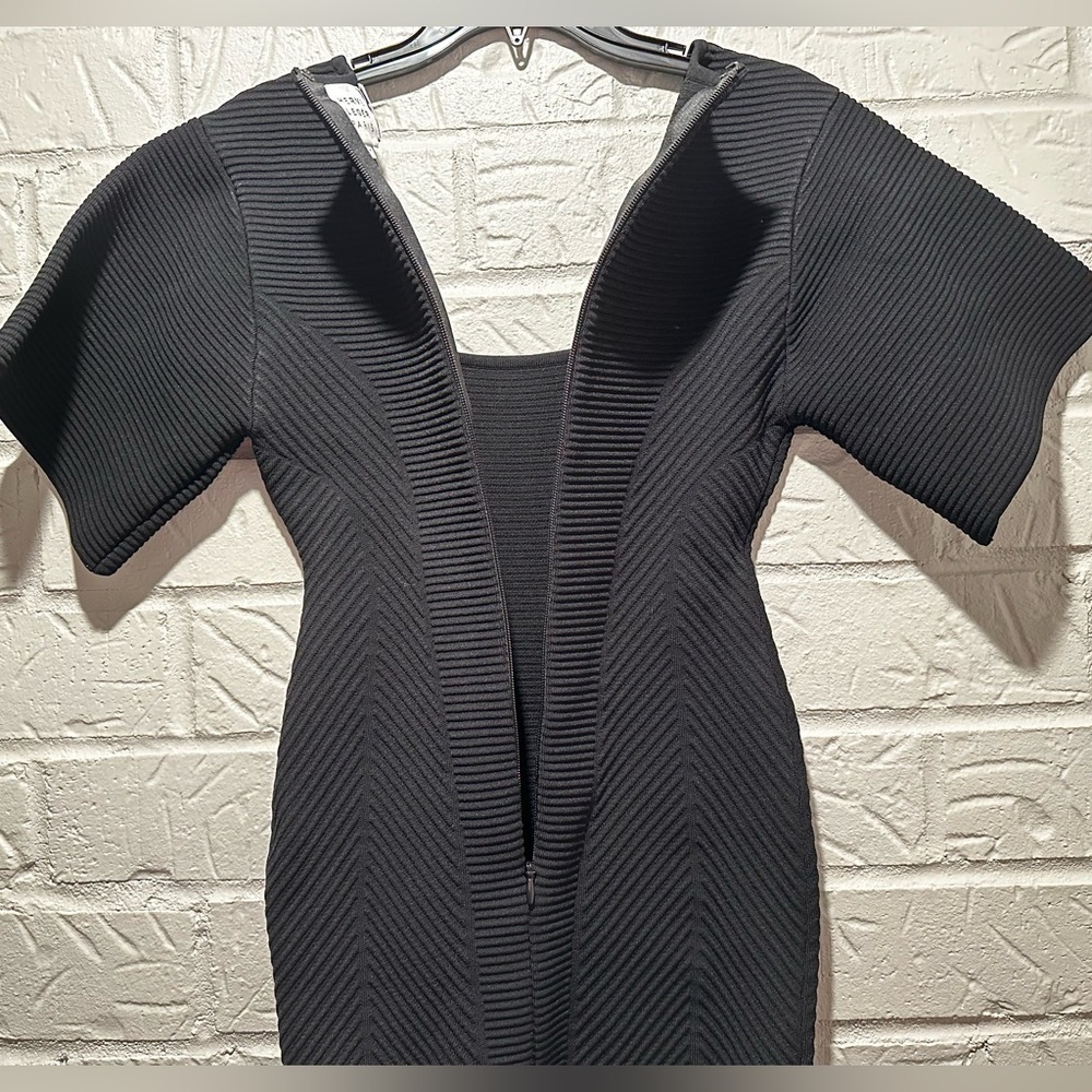 New HERVE LEGER Ribbed-knit Mini Dress Size XS - Picture 5 of 13
